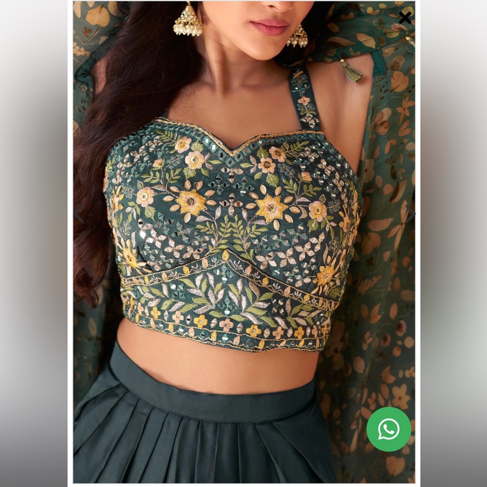 Embroidered Green Kurta